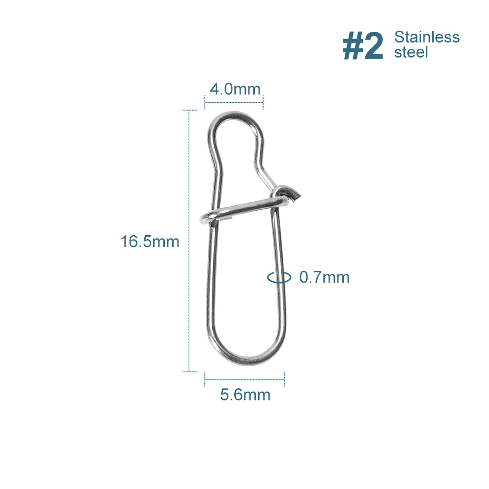 Noeby Stainless Steel Lock Snap Fishing Connector Fast Clip Swivel Solid Rings Safety Snaps Fishing Hook Tackle Snap: Light Grey