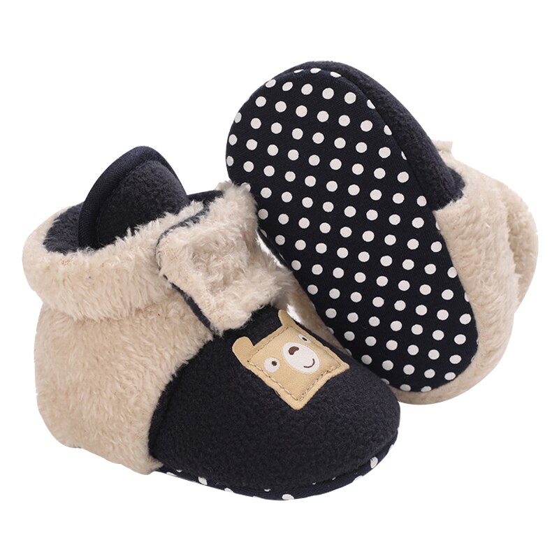 Kids Antislip Winter Baby Meisjes Schoenen Ronde Neus Laarzen Voor Jongens Katoen Warm Peuter Meisje Sneeuw Enkel Slip-Op Baby Gevoerde Laarzen