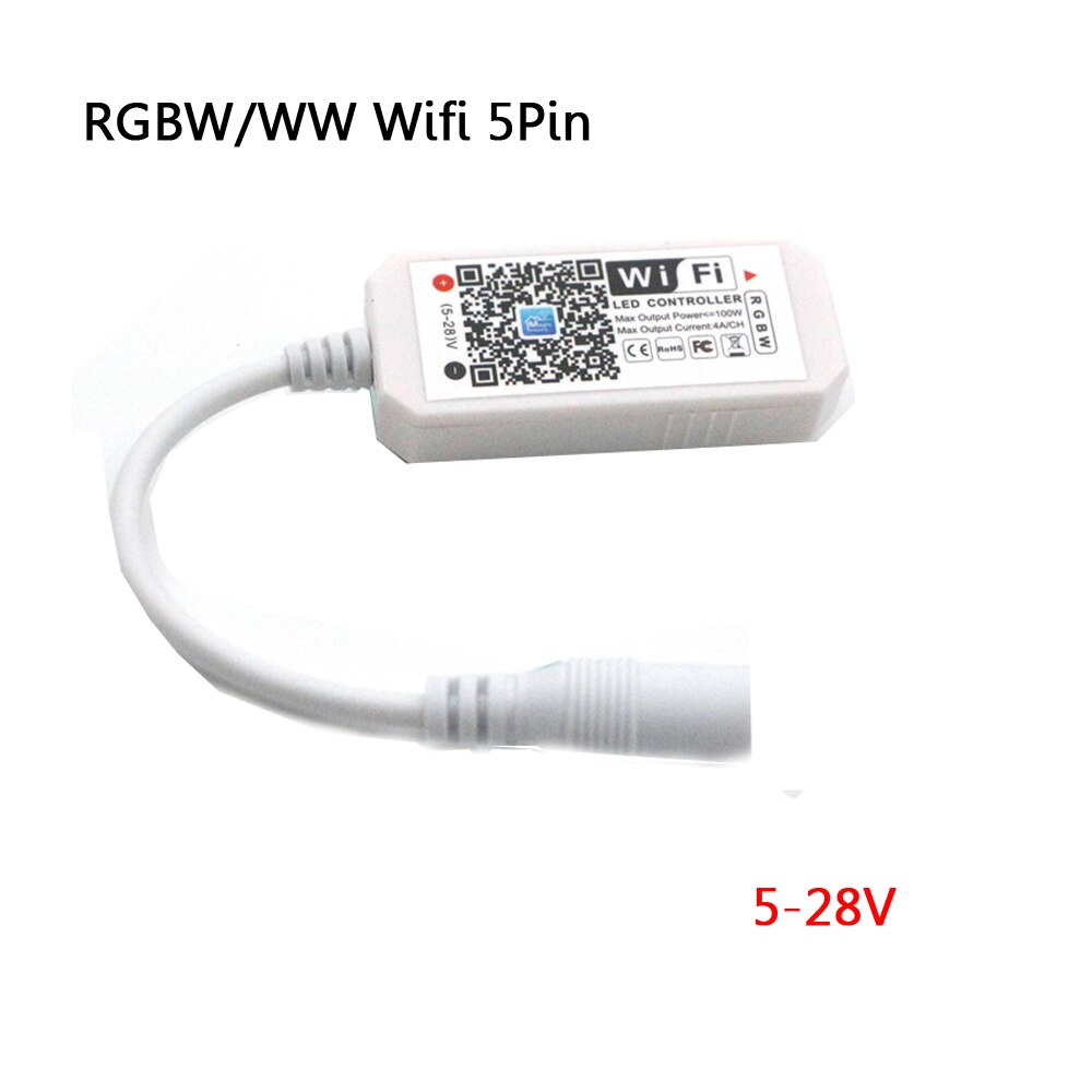 Contrôleur vocal USB intelligent WiFi LED contrôleur RGBW RGB cct Pixel bande Alexa Google maison musique minuterie Bluetooth DC5V 12V 24V 28V: Wifi RGBW