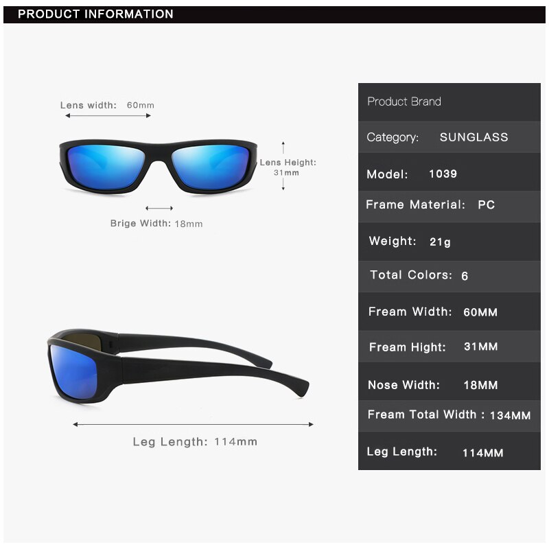 Sport Gepolariseerde Zonnebril Polaroid Zonnebril Goggles UV400 Winddicht Zonnebril Voor Mannen Vrouwen Vissen Retro De Sol Masculino