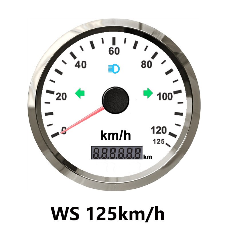 85mm Gps Snelheidsmeter 60 Km / H 40 Mph Universele Meter Marine Snelheidsmeter Rode Achtergrondverlichting Voor Motorfiets Auto Vrachtwagen Boot Kilometerteller