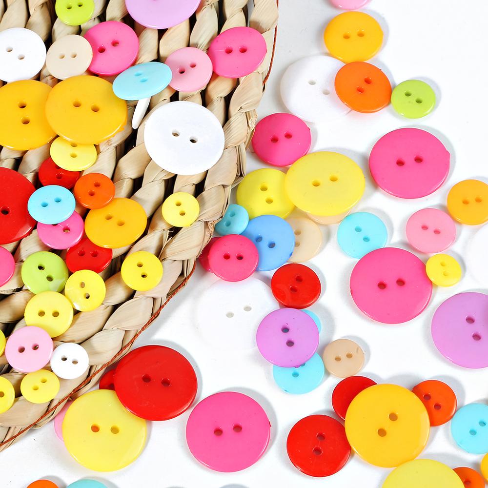6/9/10/11/12/15/20MM Round Resin Button 2 Holes Sewing Button Scrapbooking Decoration Apparel Crafts DIY Clothes Accessories