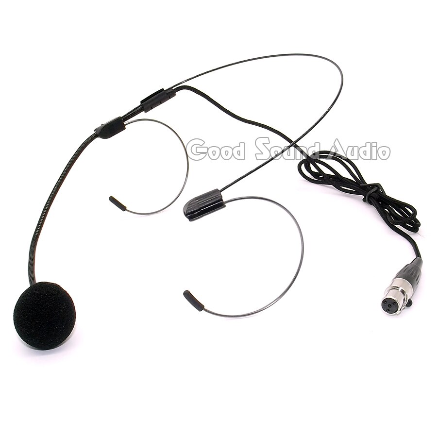 Mini XLR 4 Pins TA4F Dubbele Oorhaak Hoofd Gedragen Headset Microfoon Hoofd Gemonteerde Mic Hoofdband Microfone Voor SHURE Draadloze systeem