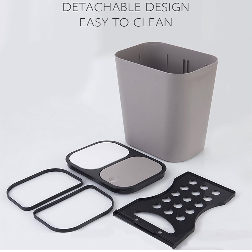 Kitchen Trash Can Double Cover Garbage Can Kitchen Refuse Classification Waste Bin For Bathroom Kitchen Rubbish Collection Box