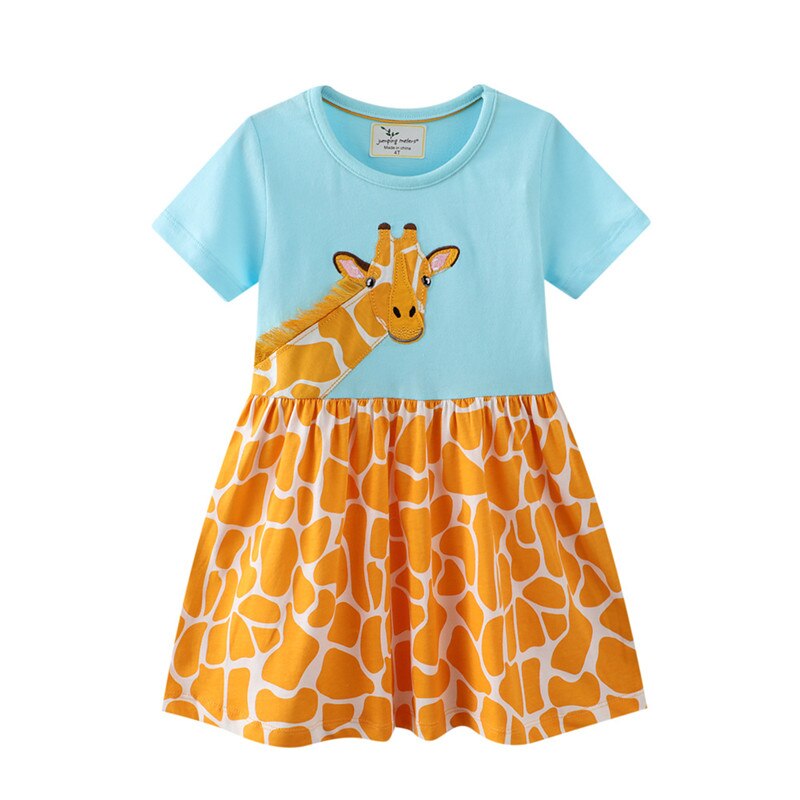 Metri da salto abiti da principessa per bambini con Applique giraffa abiti da festa per ragazze estive carine abiti per bambini di moda vendita calda: Rosso / 24M