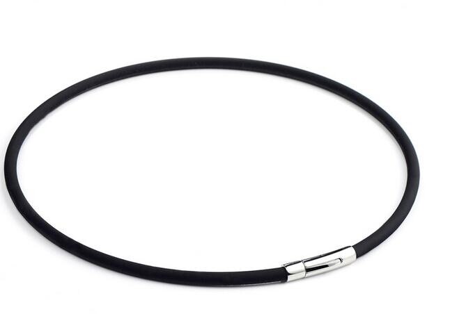 Nieuw type van comfortabele siliconen energie ketting, roestvrij stalen gesp, germanium titanium siliconen Ketting: black / 50cm