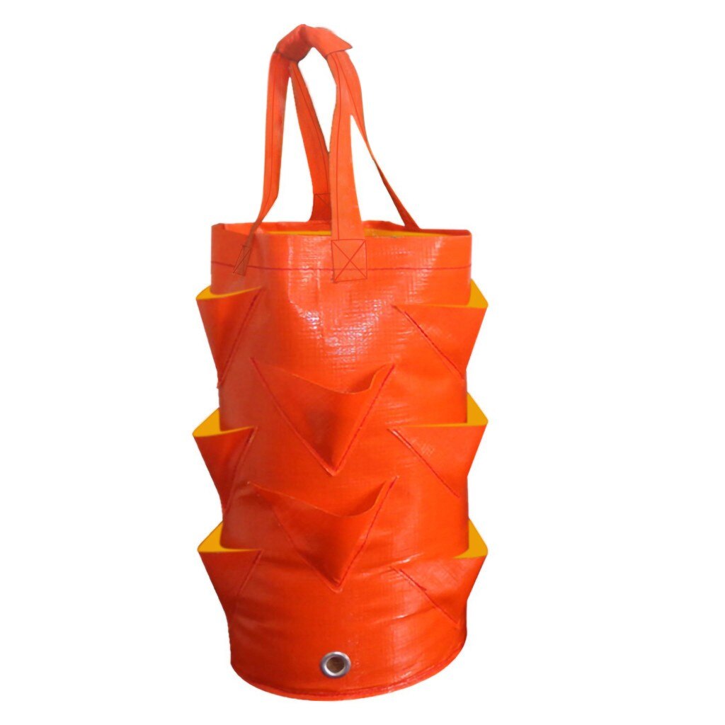 Multi-bouche conteneur sac planteur poche plante en croissance Pot côté produit pour jardin accessoires conteneur plante sac de culture: Orange