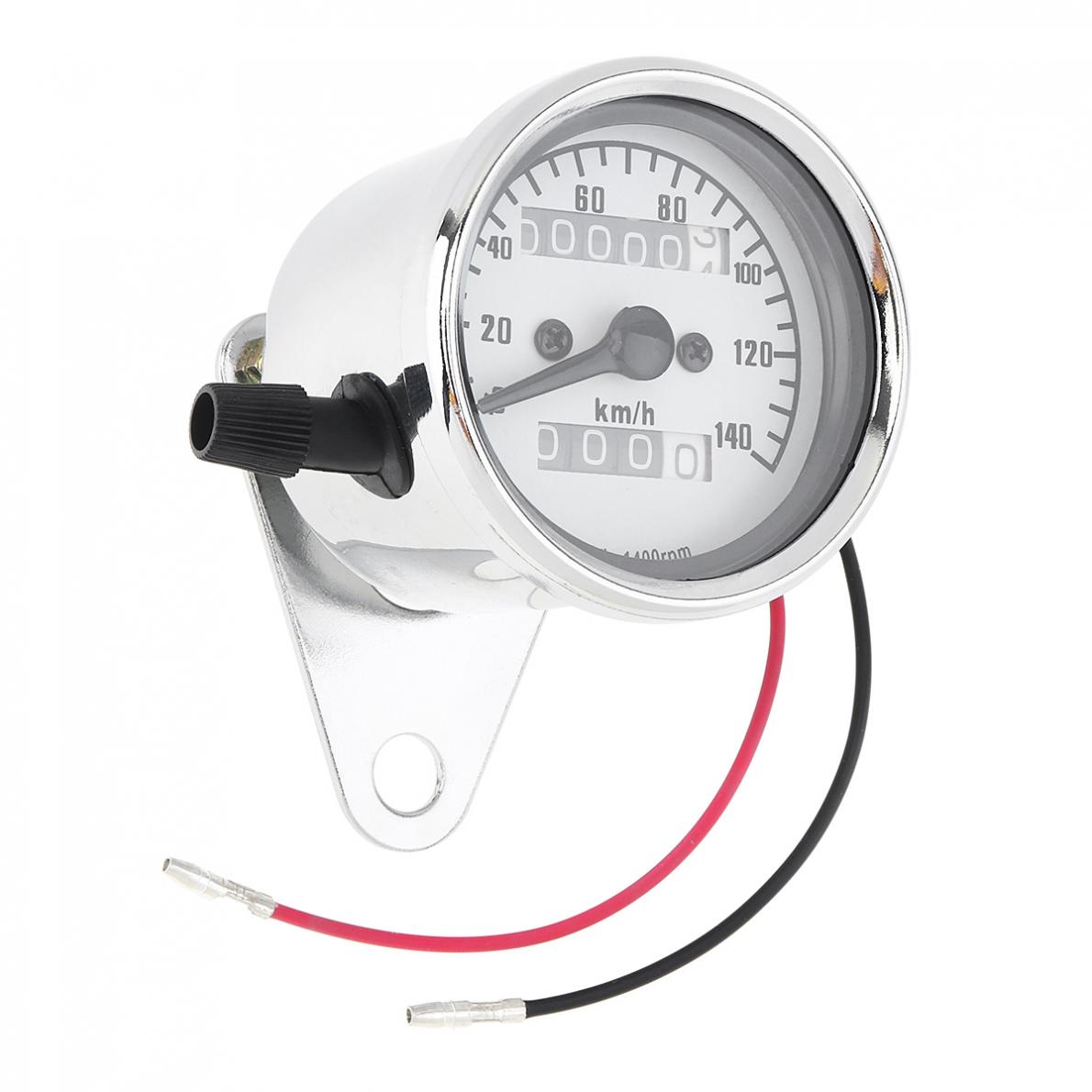 Universal Motorcycle Odometer 12V with Metal Case Yellow Light Retro Double Mileage Motorbike Odometer