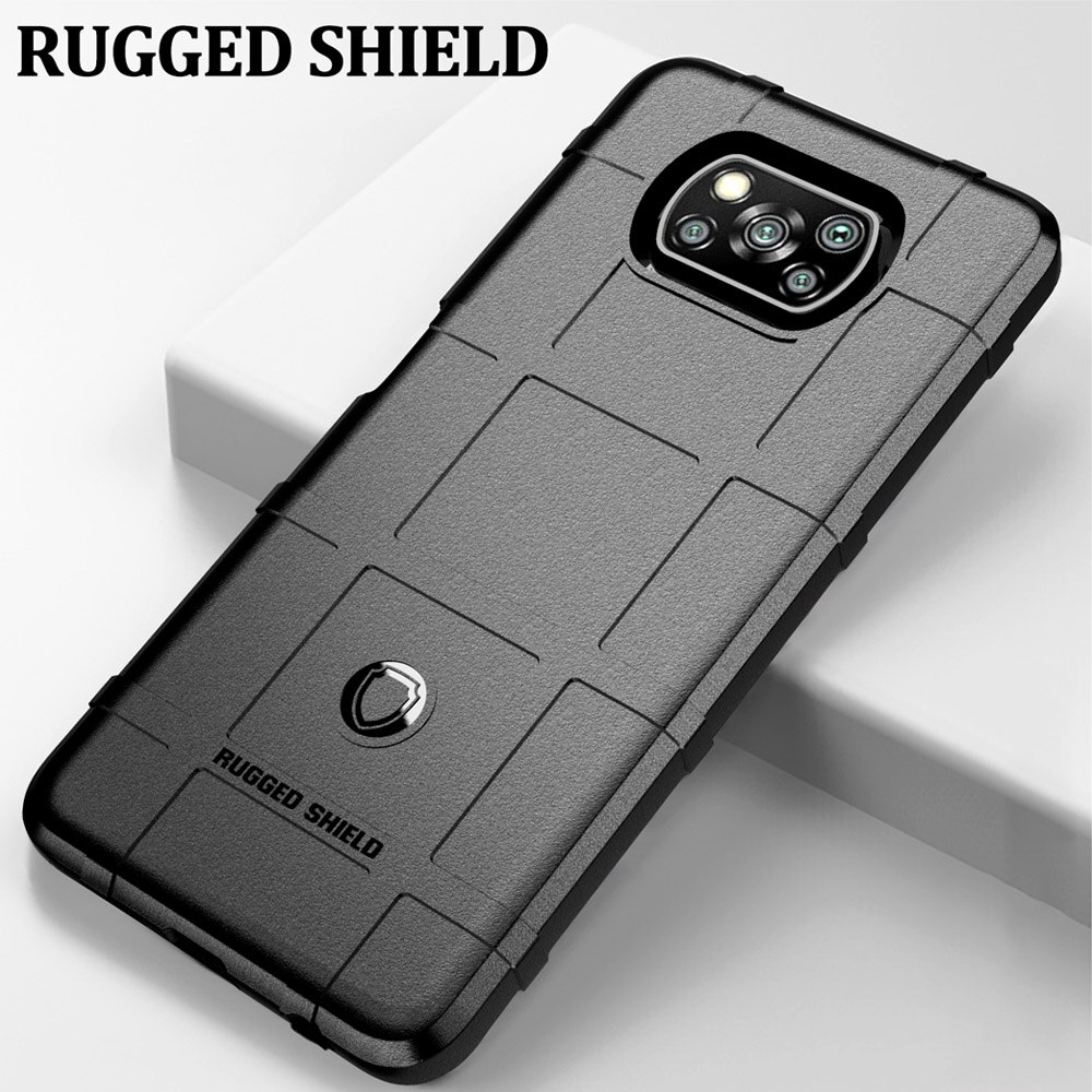 Robusto Scudo Custodia In Silicone Per Xiaomi Mi Poco X3 NFC Globale Versione Militare Heavy Duty Protegge La Cassa Del Telefono Della Copertura del cuoio Antiurto