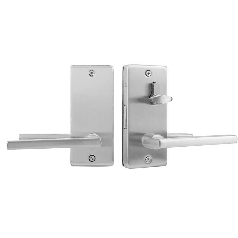 door lock 0.4- 0.6in Double Glass Door Handle Lock Stainless Steel Right Handed Silver deurklink
