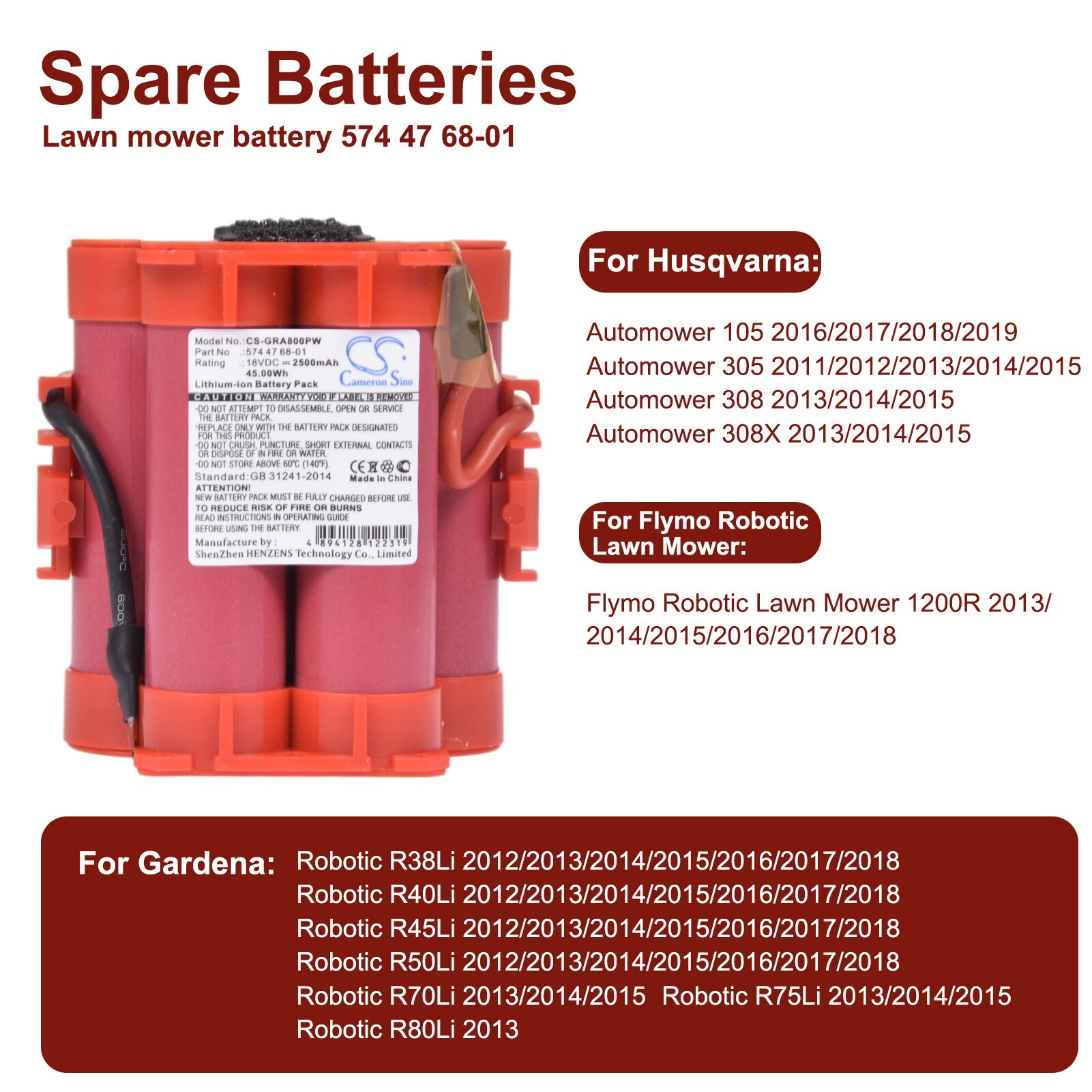 18V 6000mAh Akku Für Gardena Robotic Rasenmäher Ersatz Werkzeug Akku