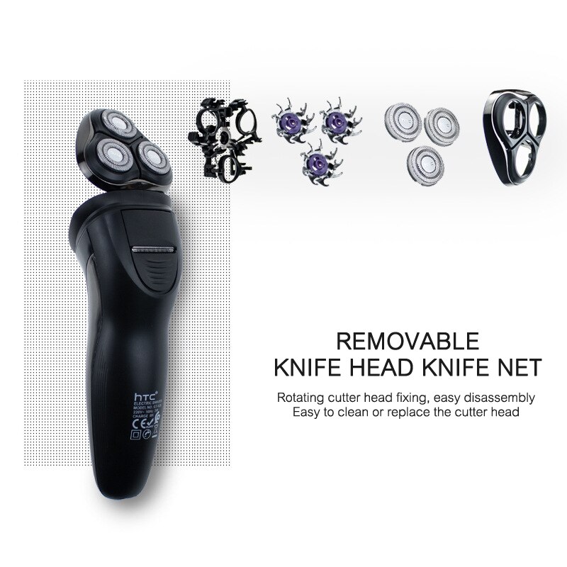 HTC GT-626 Electric Original Face shaver Razor Men Washable Hair Mover USB Rechargeable Shaving Beard Barber Machine