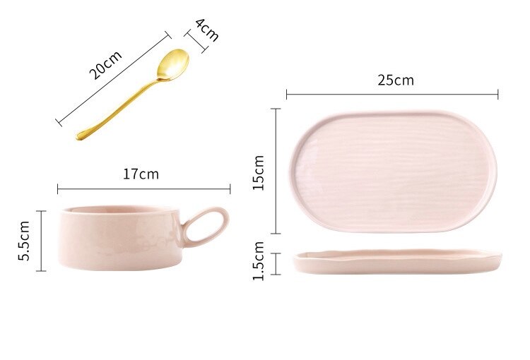 Dinner Plate Set Ceramic Kitchen Plate Tableware Set Food Dishes Rice Salad Noodles Bowl with handle Soup Kitchen Spoon Cook