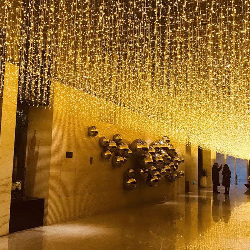 Christmas Lights Outdoor Fairy Lights 4m 8m 16m 20m Droop 0.6m Led Curtain Icicle String LightsGarland Led Christmas Decoration