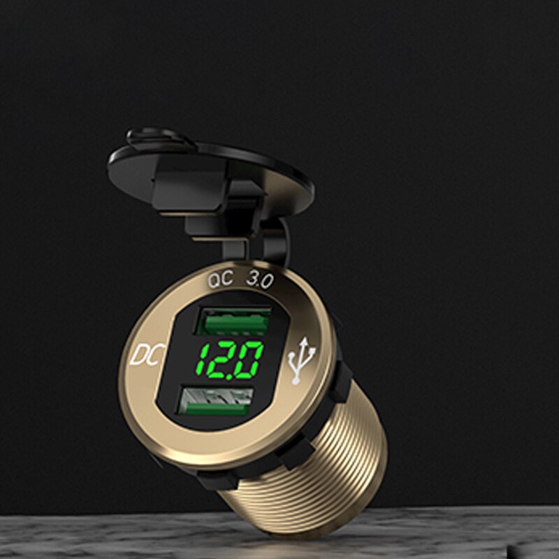 Quick Car Cigarette Lighter Socket 12V-24V QC 3.0 Car charger Waterproof Plug Power Outlet Adapter for Marine Boat Motorcycle: 04