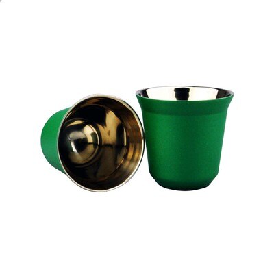 2 Stck Nespresso tassen Espresso Italienischen Edelstahl kaffee Nescafe Doppel Zauberstab Thermo kapsel kaffee tasse kaffee becher