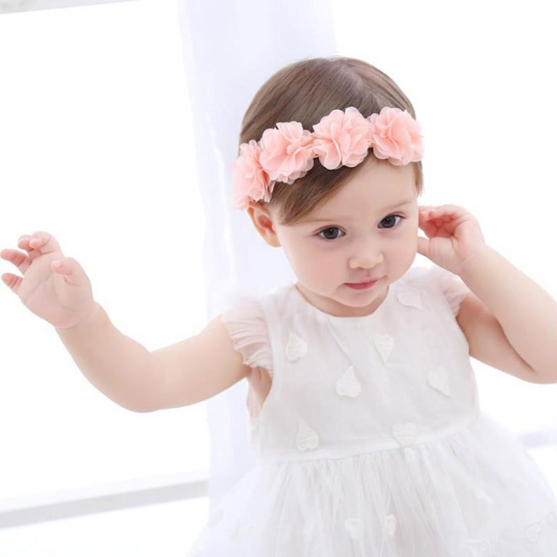 Baby Prinzessin Stirnband Spitze Blume Elastische Blumen- Haar Zubehör Für Baby Mädchen Turban freundlicher Haar Band Fotografie Bandeau