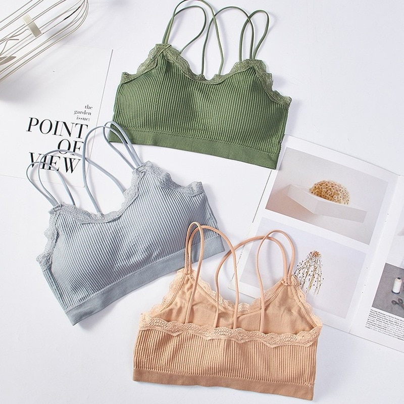 Japanese-style Cross Camisole Beauty Back Tube Top Women's Non-Steel Ring Lace Wrap-around Underwear Bra