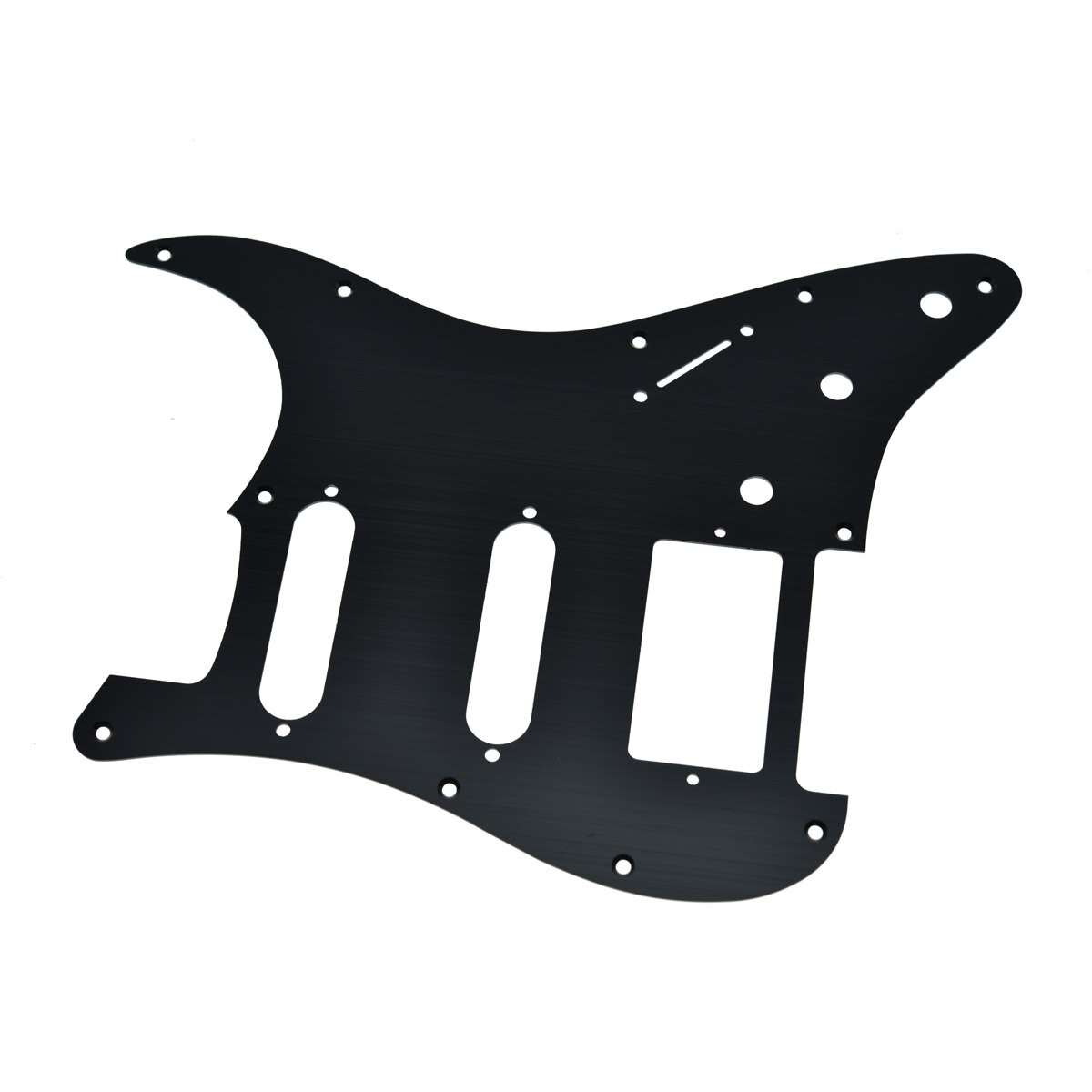 KAISH – Pickguard en aluminium anodisé, 11 trous, métal, Style moderne, ST Strat HSS, pour garde-boue américain/mexicain: Black