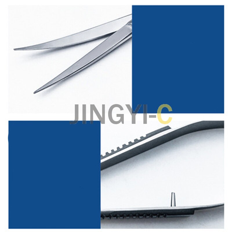 Stainless Steel Scissors Straight Curved Cuticle Scissor Dead Skin Spring shear Open Eye Microscissors Manicure Tools 12/16cm