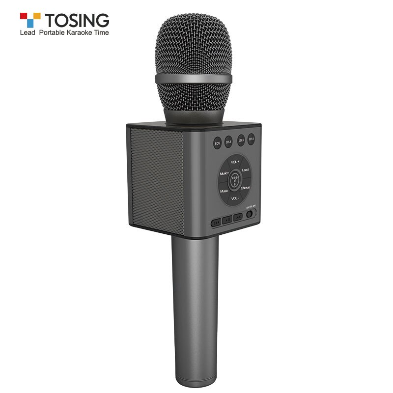 TOSING Q12 Draagbare Karaoke Microfoon Draadloze Bluetooth Speaker Handheld Muziekspeler KTV Reizen SupportUSB card Play: Black