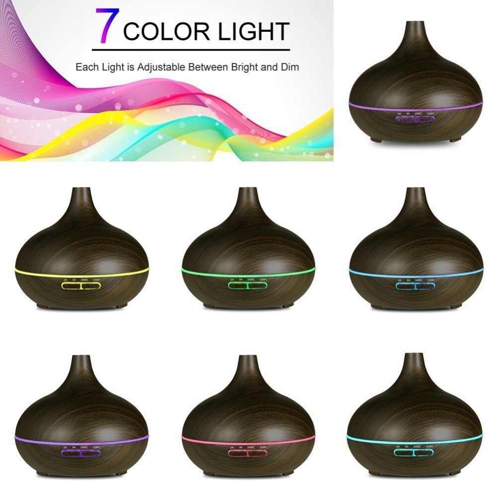 Essential Oil Diffuser Humidifier 550ml Large Capacity Wood Remote Control Aromatherapy Oil Diffuser Ultrasonic Cool Mist Maker