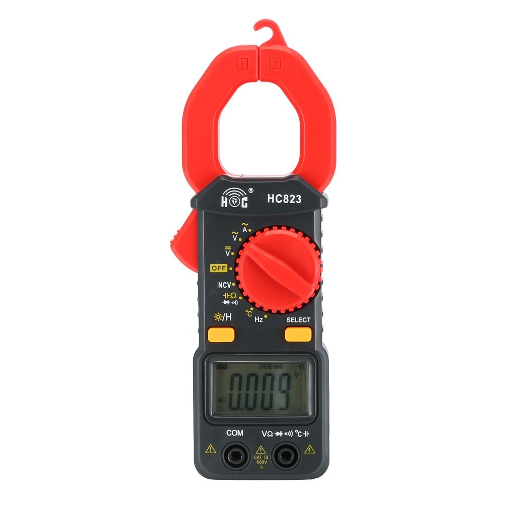 HC823 Digital Clamp Meter Mini Ammeter Clamp Multimeter Small Current Meter Voltage Current Resistance Capacitance Tester