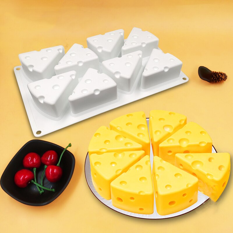 1pc ostformade kakformar för att baka dessert ring konstmousse silikon 3d formar bakverk verktyg 8 hål dekorationsverktyg