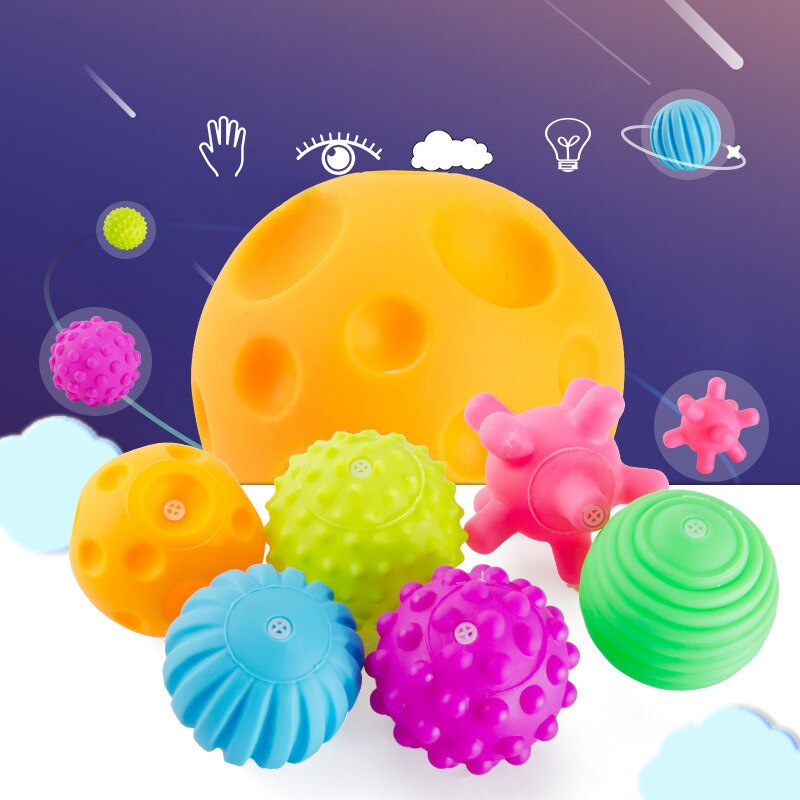 Learn Climbing Ball Teether Fun Soft Rubber Pinch Player Catch Ball Multi Texture Combination Environmental Protection
