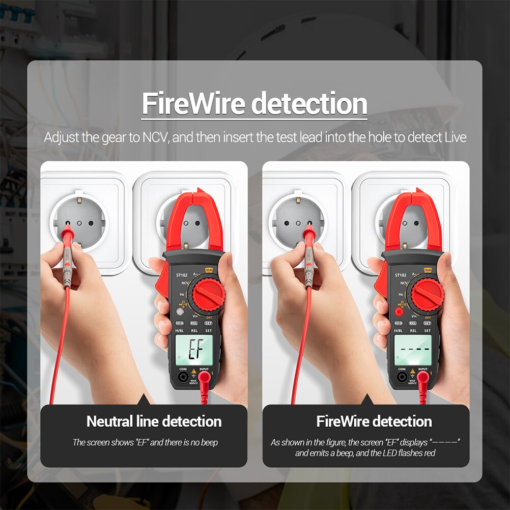 Aneng ST182 Digitale Multimeter Stroomtang Meet Voltage Tester Draagbare Automatische Digitale Multimeter Tester Multimeter