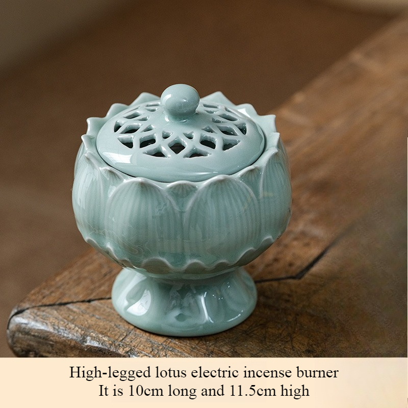 Tradycyjny elektryczny kadzielnik o wysokiej temperaturze, może palić na sucho 520 stopnie, ceramiczny przedmiot dekoracyjny do użytku domowego w herbaciarniach: Biały