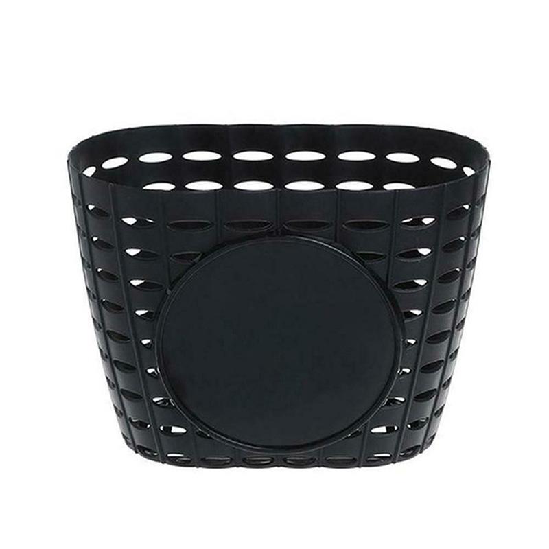 Bicycle Basket Hollow Children Bike Tricycle Scooter Storage Front Handlebar Plastic Carrier Cycling Kids Riding Shopping: black
