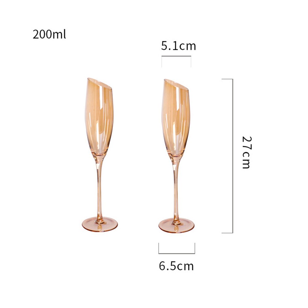 2PCS Wine Glass Electroplating Color Lead-free Glass Crystal Glass Red Wine Glass Champagne Glass Goblet Red Wine Glass Set: D