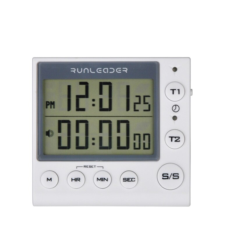 Kitchen Timer Digital Countdown Timer 2 Channel Flashing LED for Lab Electronic Kitchen Homework Exercise Gym Workout Cooking: White