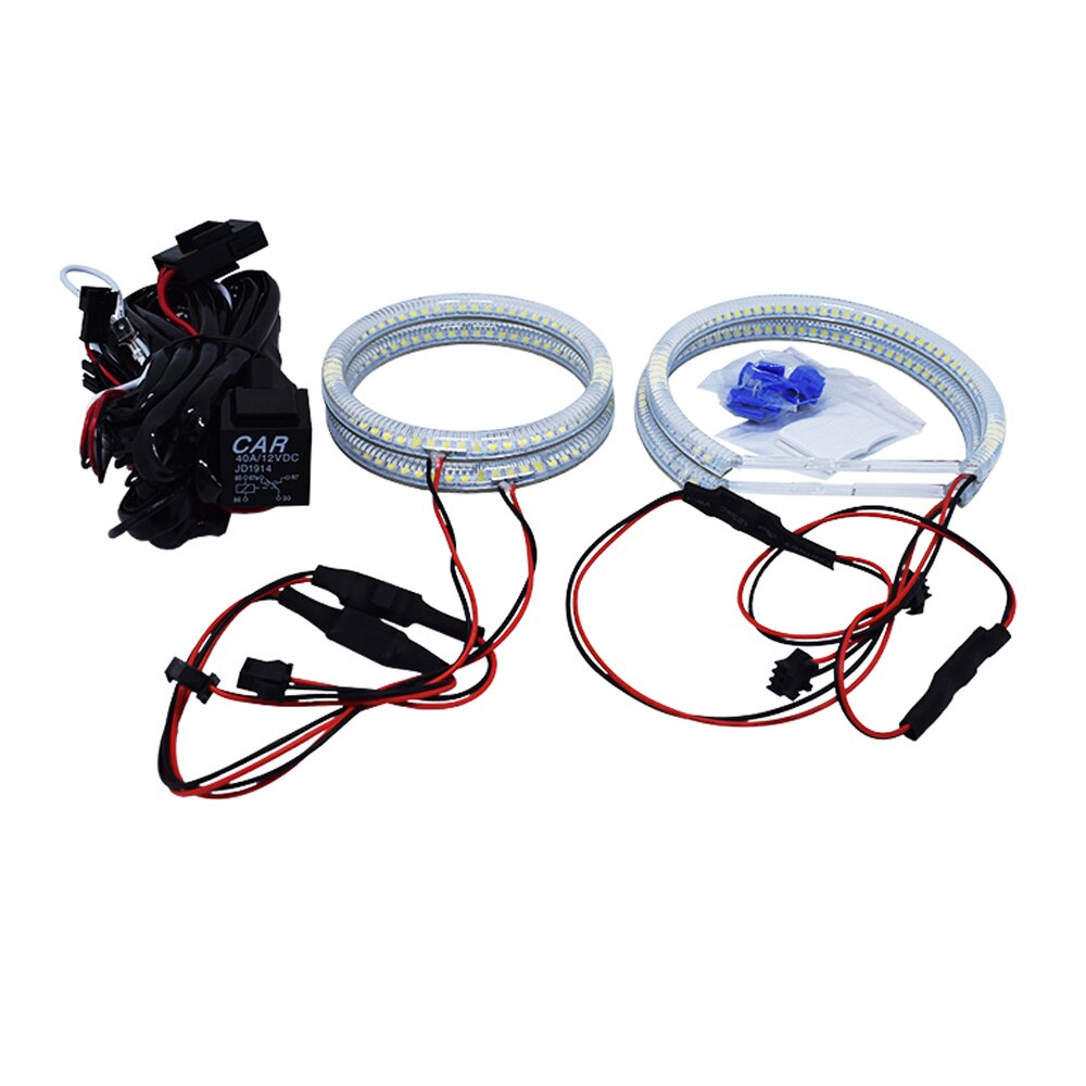 Biała dioda doprowadziło SMD anioł oczy bawełniana lekka aureola pierścionki dla BMW E90 3seria 2X(131mm + 106mm) reflektory samochodowe akcesoria robić lampa DRL