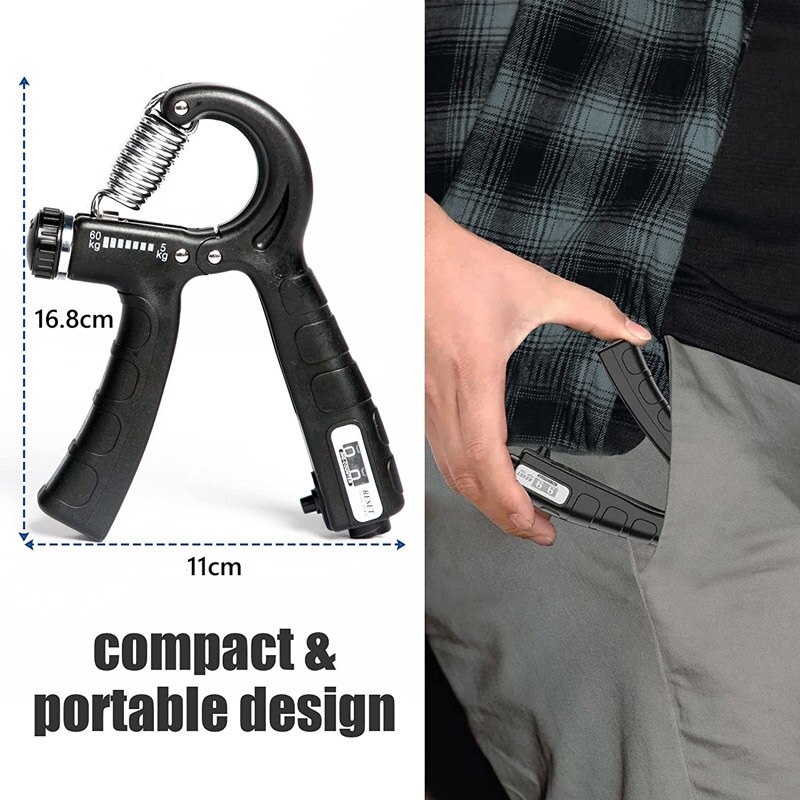 Adjustable Counting Hand Exerciser Hand Grip Strength Expander Finger Pinch Carpal Expander Handgrip Muscle Training Equipment
