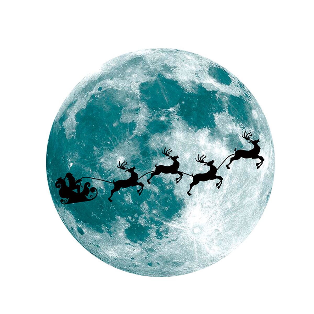 Glow in the dark muurstickers stickers kerstman kunst schattige herten festival lichtgevende maan 3d muursticker kamerdecoratie: D