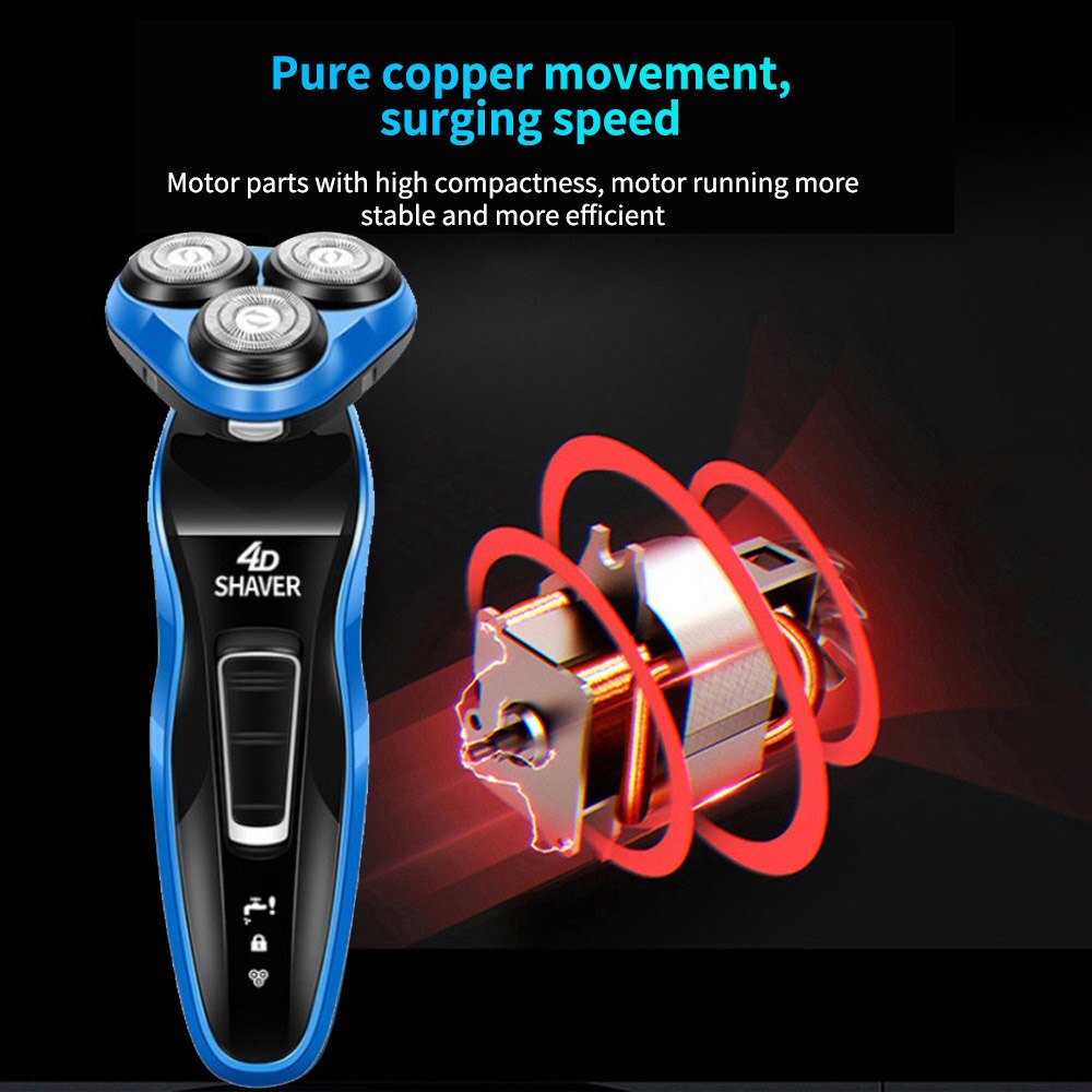 4D Rotary Mannelijke Elektrische Scheerapparaat Nat Droog Scheerapparaat Voor Mannen Oplaadbare Baard Scheren Machine Gezicht Scheerapparaat Home Reizen