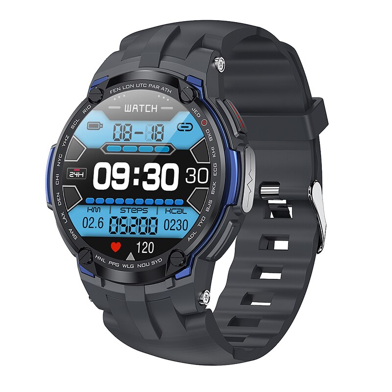 Männer Smartwatch 2022 HD voll berühren Bildschirm Fitness Tracker Clever Uhr Männer EKG + PPG Herz Bewertung Blutdruck Spo2 für IOS Android: blackblue