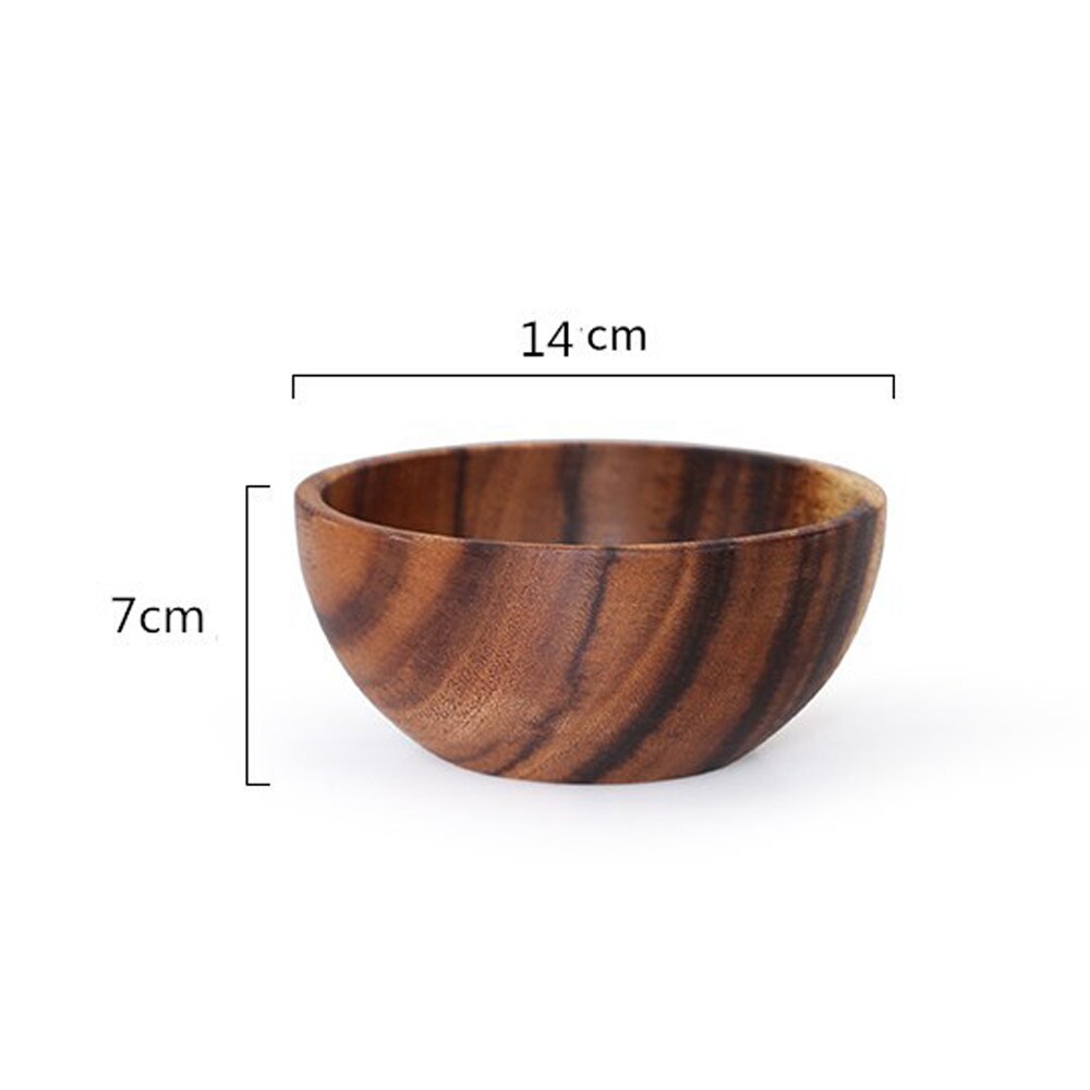 Japanese Style Wooden Bowl Natural Wood Bowl Tableware For Kitchen Item Utensils Good Product Dining food Home Dinnerware: 14cm
