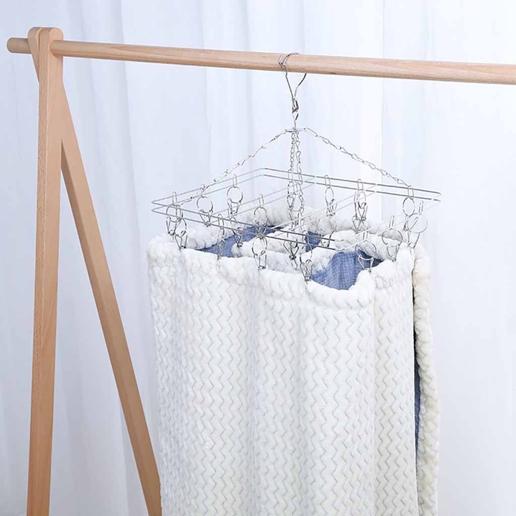 20 Peg Metal Sock Clothes Hanger Proof Airer Dryer Underwear Drying Rack Stainless Steel Fasteners Clothes Drying Rack Hanger