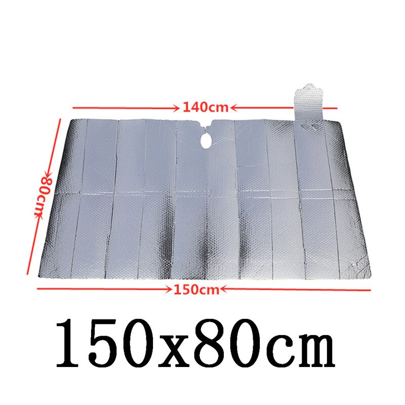 Car Windshield Sunshade Aluminum Foil Insulation Bubble Auto Front Window Heat Shield Cover Foldabler Fits For Various Sizes: 150x80