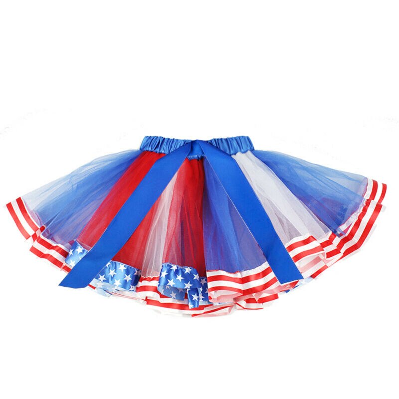 Baby Girls Tutu Skirt Newborn Baby Kid Girl Headband Tutu Skirt Independence Day Costume Prop Skirt Headband