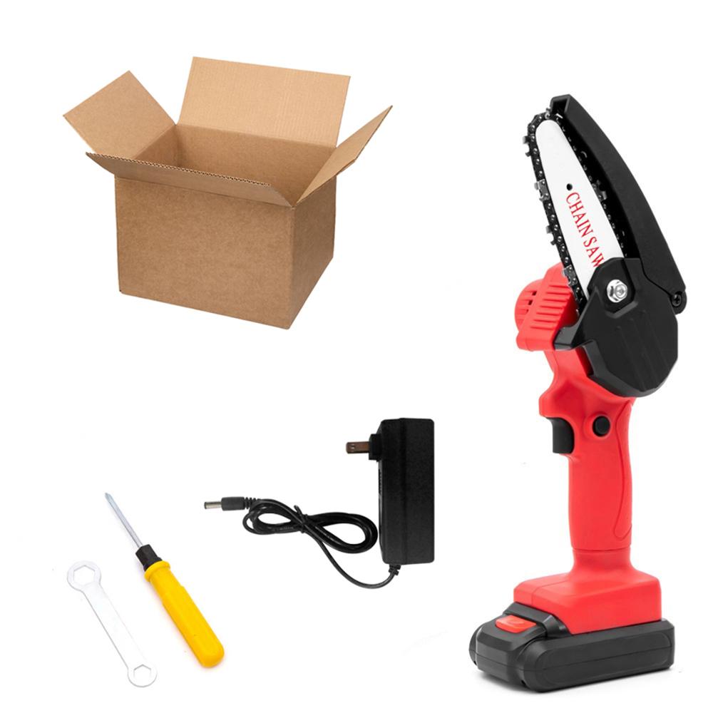 Rechargeable Electric Pruning Saw Handheld Portable Cordless Mini Chainsaw Small Wood Splitting Chainsaw Power Tools Chain Saw: Type3-US Plug