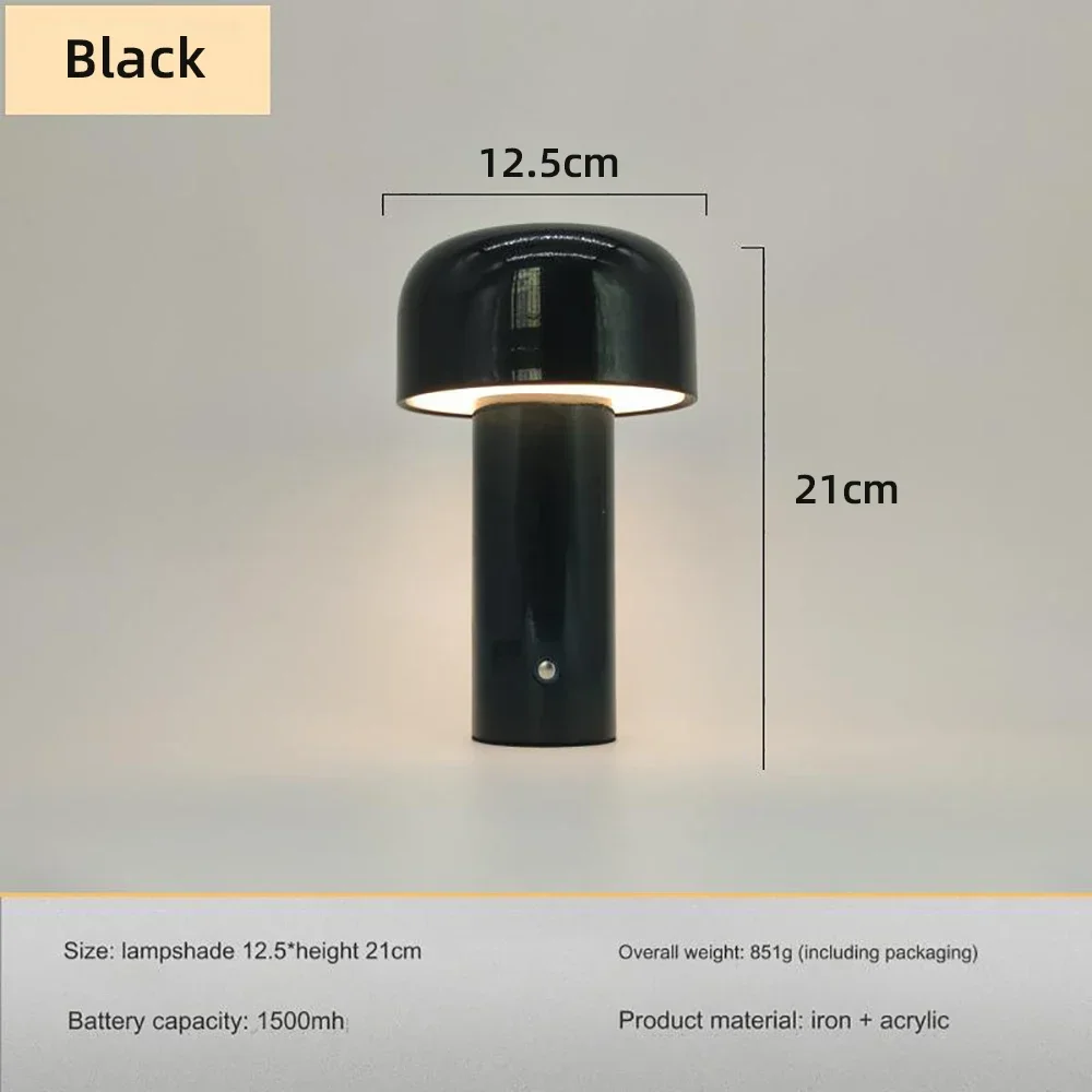 Italienische Pilz Tischlampe Tragbare Drahtlose berühren Wiederaufladbare Nachtlampe USB Schreibtischlampe Schreibtisch Dekoration Schlafzimmer Nachtlicht: verrotten