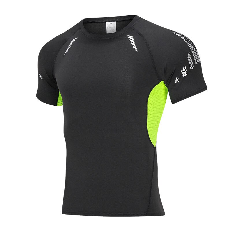 Quick-drying Fitness Clothes Men's Running Compression Clothing Summer Basketball Training Stretch Short-sleeved Sports
