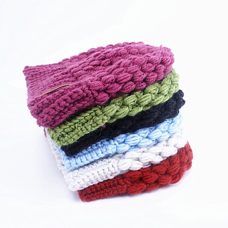 Winter gebreide mutsen dames muts meisje stretch gebreide wollen muts met label rommelige knot paardenstaart muts met gaten warme mutsen mutsen