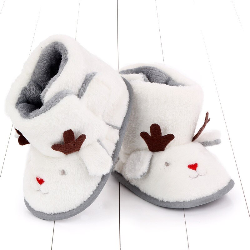 Neue Nette Weihnachten Winter Kleinkinder Schuhe Baby Mädchen Jungen Karikatur Stiefel Feste Geschmack Plüsch Nicht-Unterhose Weiche Sohlen gehen schuhe Schnee Stiefel