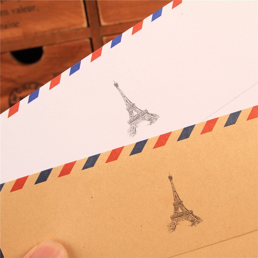 10 teile/paket 17,5x12,5 cm Post Papier Umschläge Weiß Kraft Farbe Luftpost knapp Umschlag