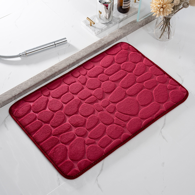 Alfombra de baño con relieve de adoquines, alfombras antideslizantes en lavabo, alfombra de suelo lateral para bañera, felpudo para cuarto de ducha, almohadilla de espuma viscoelástica